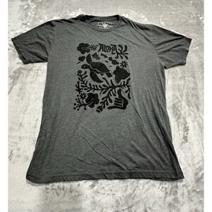 Project Aloha T-Shirt Mens Size Medium‎ Graphic  Tee USA Made Gray Short Sleeve